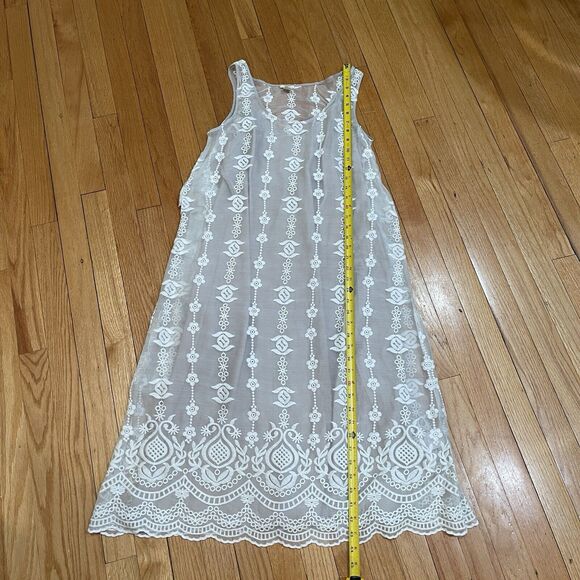 Sundance Silk Overlay Embroidered Dress Womens Size S Romantic Fairy Gray EUC - Picture 8 of 16